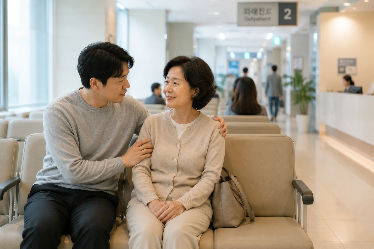 병원 이용을 앞두고 실손보험 보장을 생각하는 가족